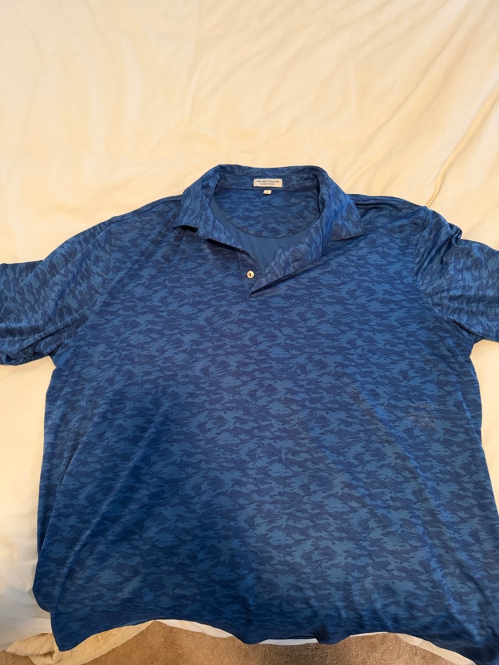 Peter Millar Navy and Royal Blue Camo Polo